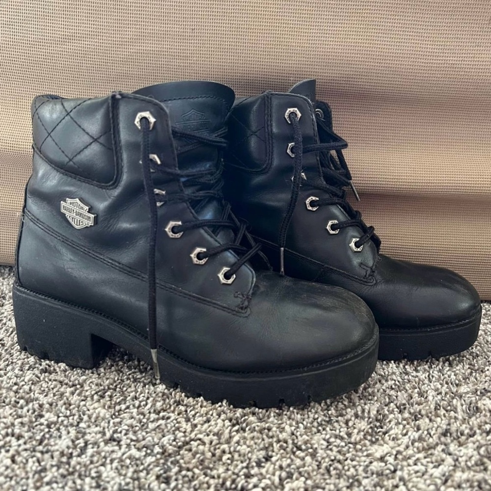 Harley-Davidson Black Combat Moto Boots- Size 8